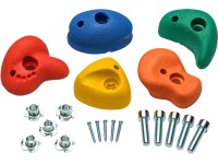 SwingKing Stredne veľké lezecké chyty s 2 otvormi, kompozit, rôzne farby, 5 ks