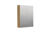 INTEDOOR Zrkadlová skriňa BEE, 2 dvere, el.zásuvka, IP44, š. 60cm, dub Hickory