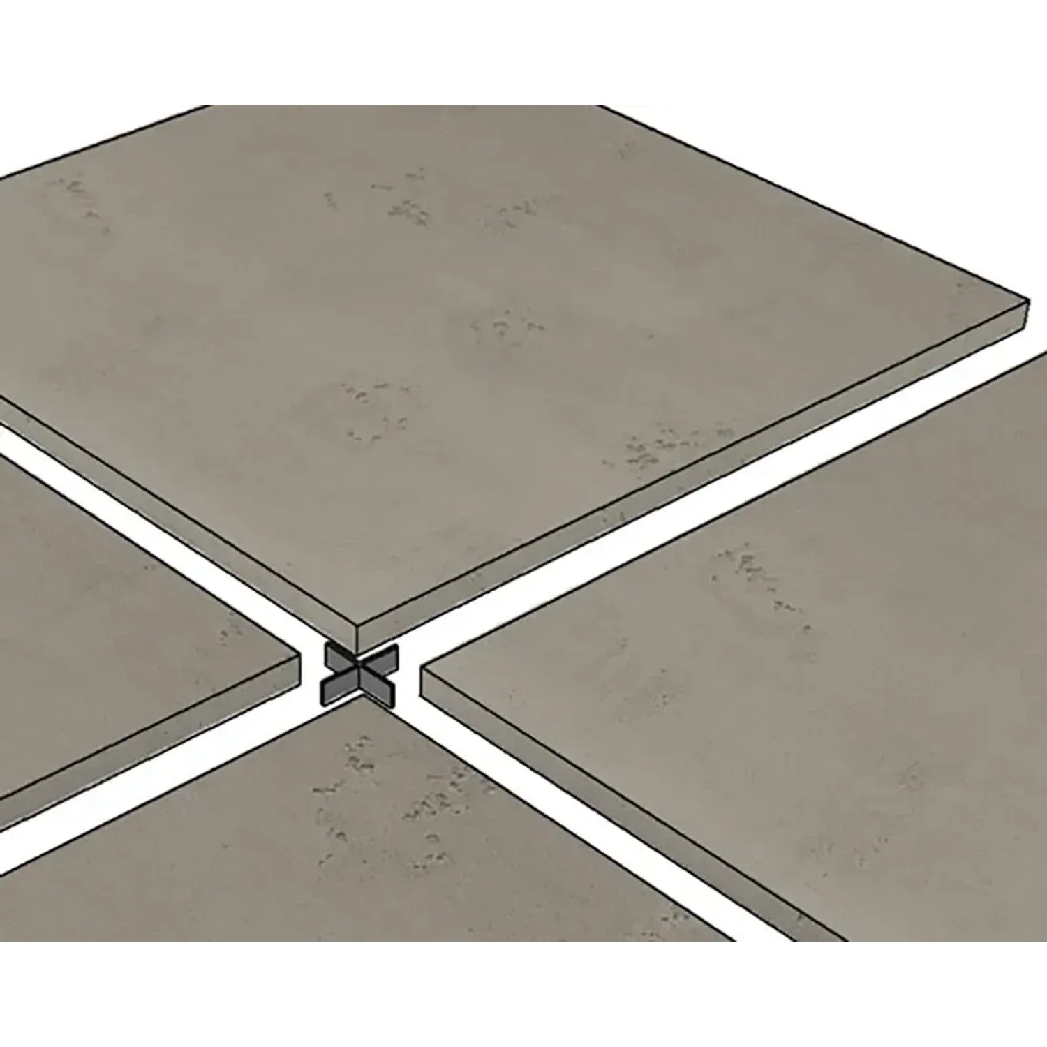 E-shop GS Terrassen Dištančné krížiky sivé, 10 x 55 x 55 mm, pre škáry 3 mm, 50 ks