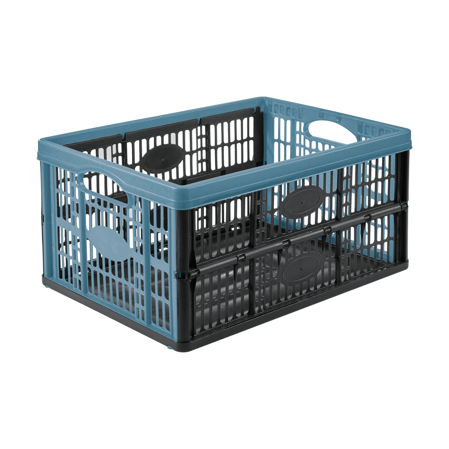 E-shop Tontarelli Skladací košík Voila bridlicovo modrý 47,5 x 35 x 4,3/23,6 cm, 32 l