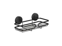 Wenko Polička kúpeľňová Pavia Static-Loc čierna 26 x 9,7 x 12 cm