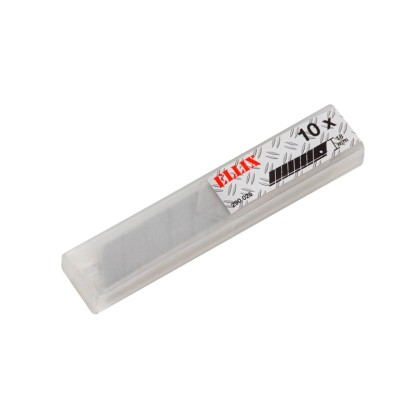 Ellix čepele 18 mm, 10 kusov v priehľadnom plastovom dávkovači.