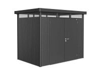 Biohort Plechový domček HighLine H2 2krídlové dvere, tm.sivá, 275 x 195 x 222 cm