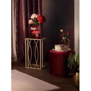 Bordová stolička Blush Bordeaux z MDF, 40 cm, s úložným priestorom.