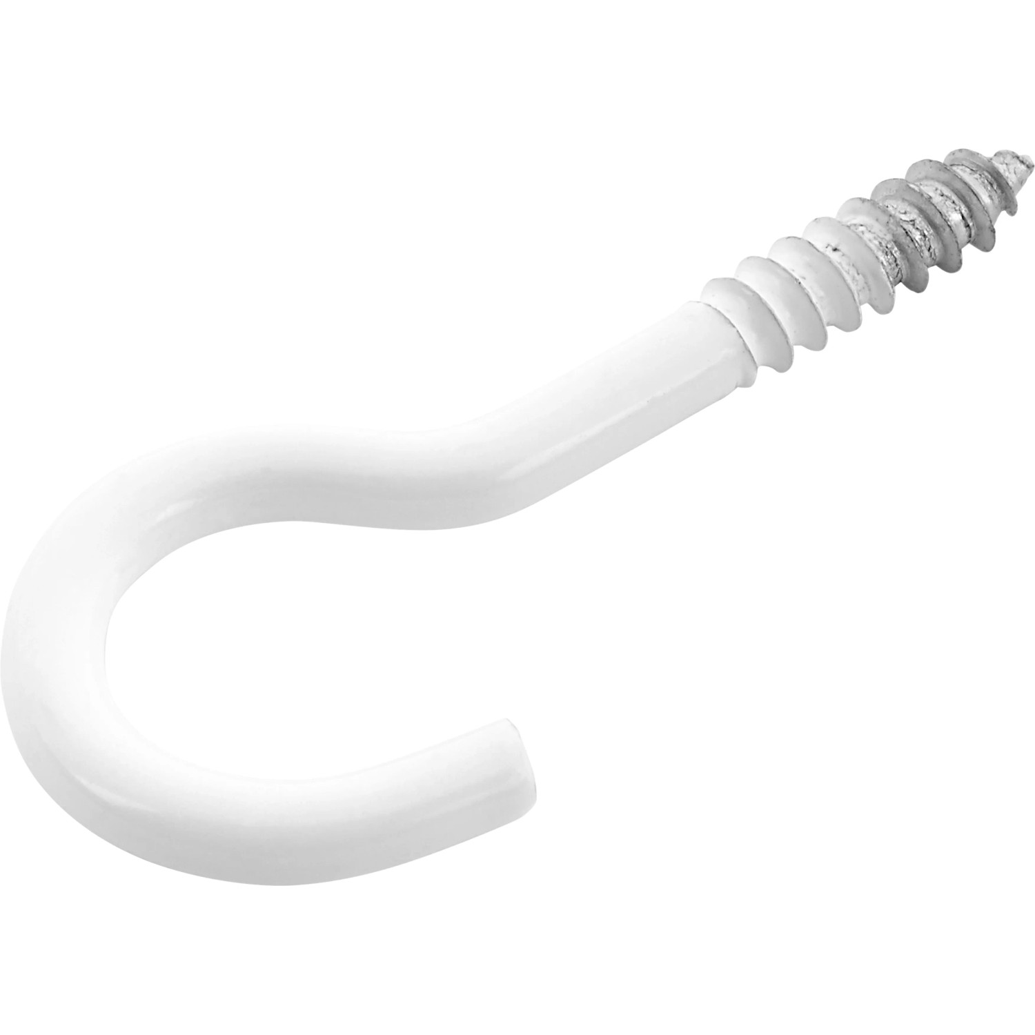 E-shop Skrutkovací hák zahnutý biely pr. 3,3 x 50 mm, 8 ks