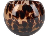 Nádoba na čajové sviečky Safari Lodge sklo 9,5 cm x priemer 13 cm hnedá