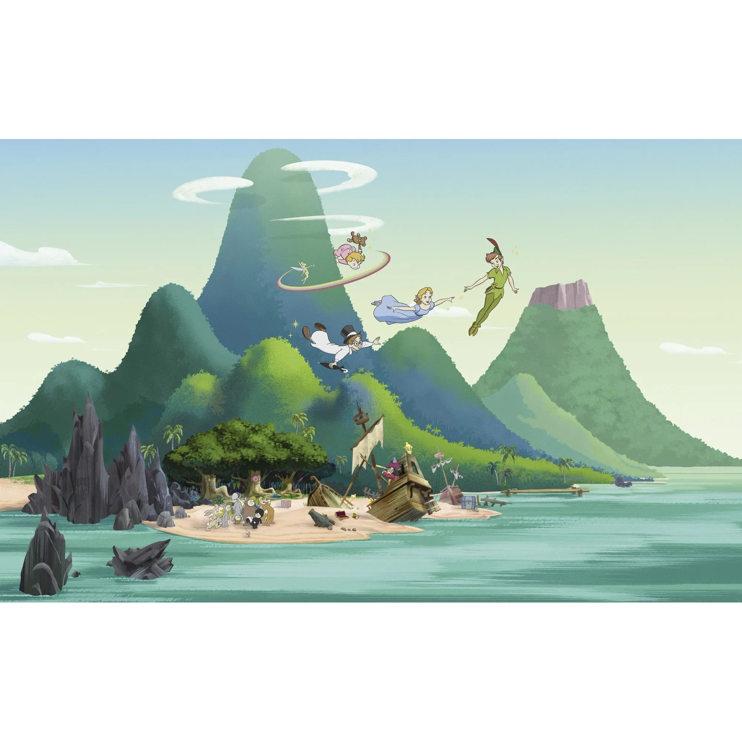 E-shop Komar Vliesová fototapeta Disney Peter Pán a Lost Boys 400 x 250 cm