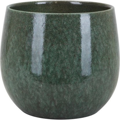 A.H.G. Keramický obal na kvetináč Roleto, zelený, pr. 17 x 15 cm