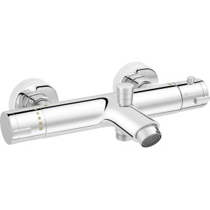Chrómová termostatická vaňová batéria baliv WA-2520 s dvomi otočnými regulátormi.