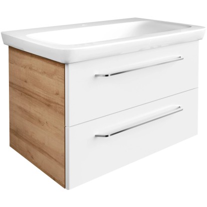 Fackelmann Kúpeľňová skrinka pod umývadlo MILANO suk. dub/biela 800x492x476mm