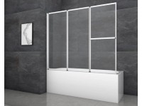 Aurlane Skladacia vaňová zástena Silver Comfort 166,4 cm x 140 cm chróm 3-krídlo