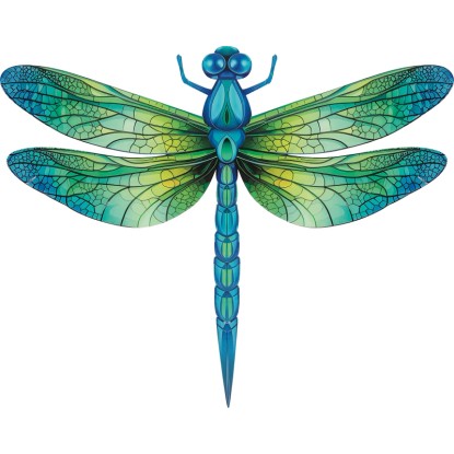 Kovová nástenná dekorácia vážka, 33,5 x 28,5 cm