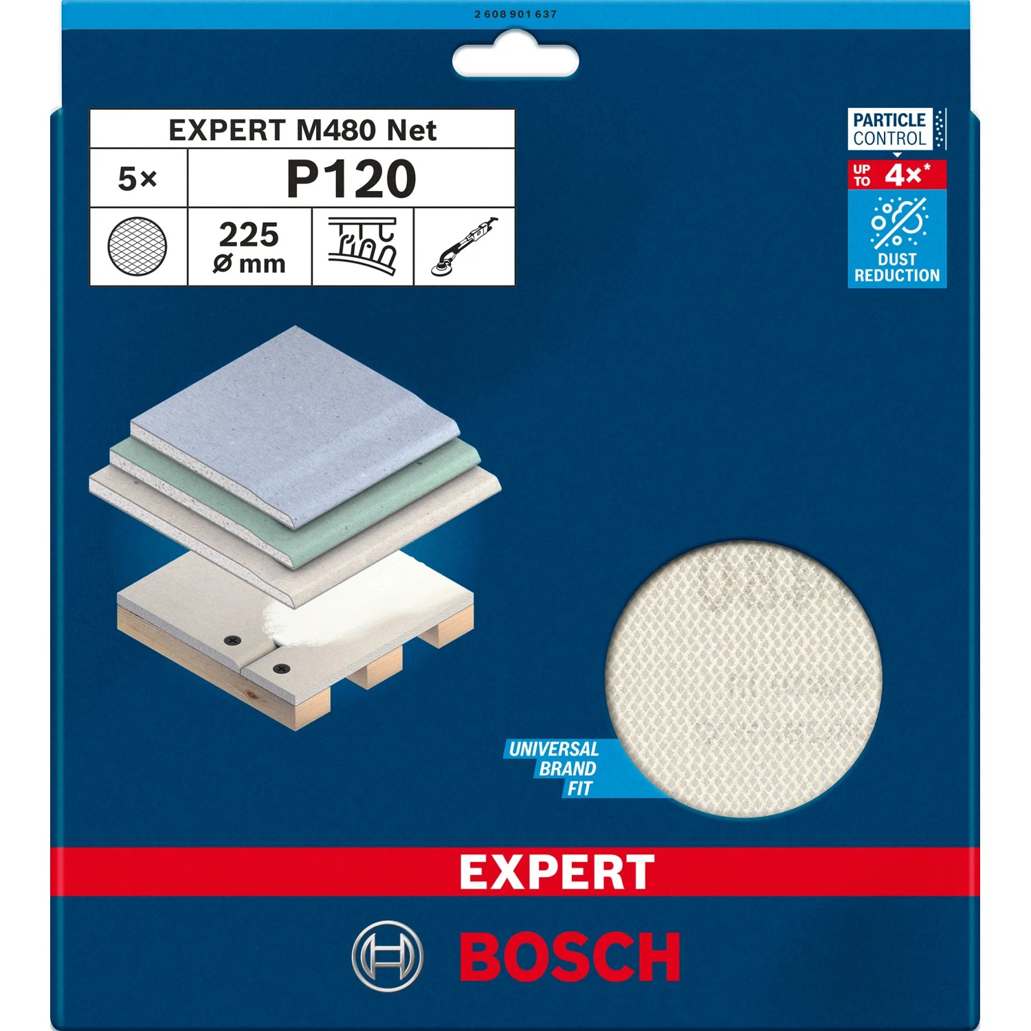 E-shop Bosch Brúsna mriežka Expert M480 pre brúsky na sadrokartón G120, pr. 225 mm, 5ks