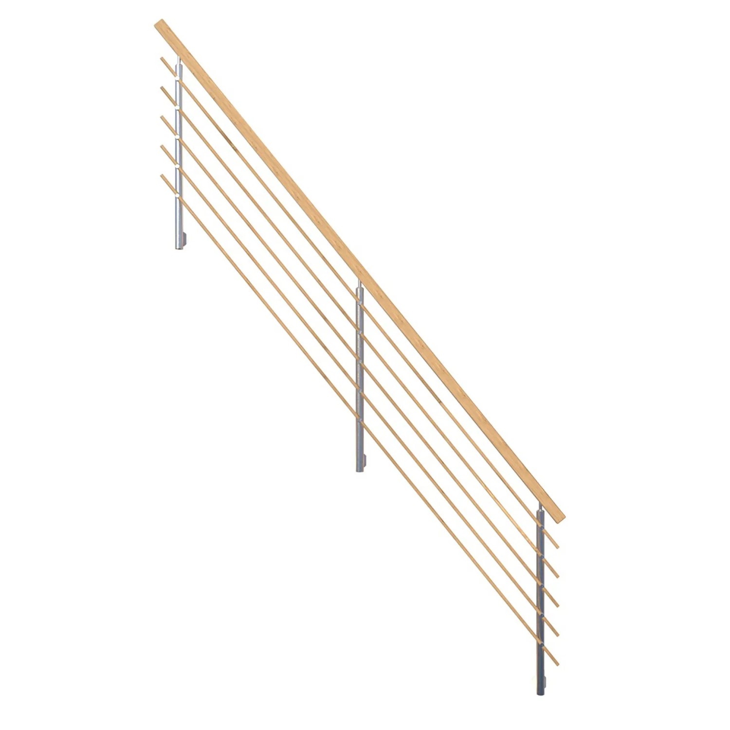 E-shop StarWood Dizajnové drevené zábradlie s hranatým dubovým madlom 362 cm