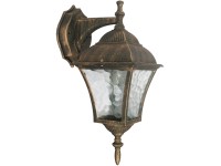 Rabalux Vonkajšia nástenná lampa Toscana, IP43, antická zlatá, horný úchyt