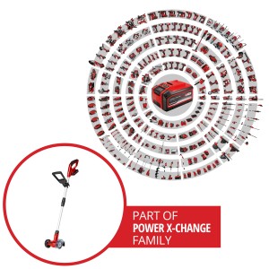 Akumulátorový čistič škár Einhell GC-CC 18 Li Kit s akumulátorom a radom Power X-Change.