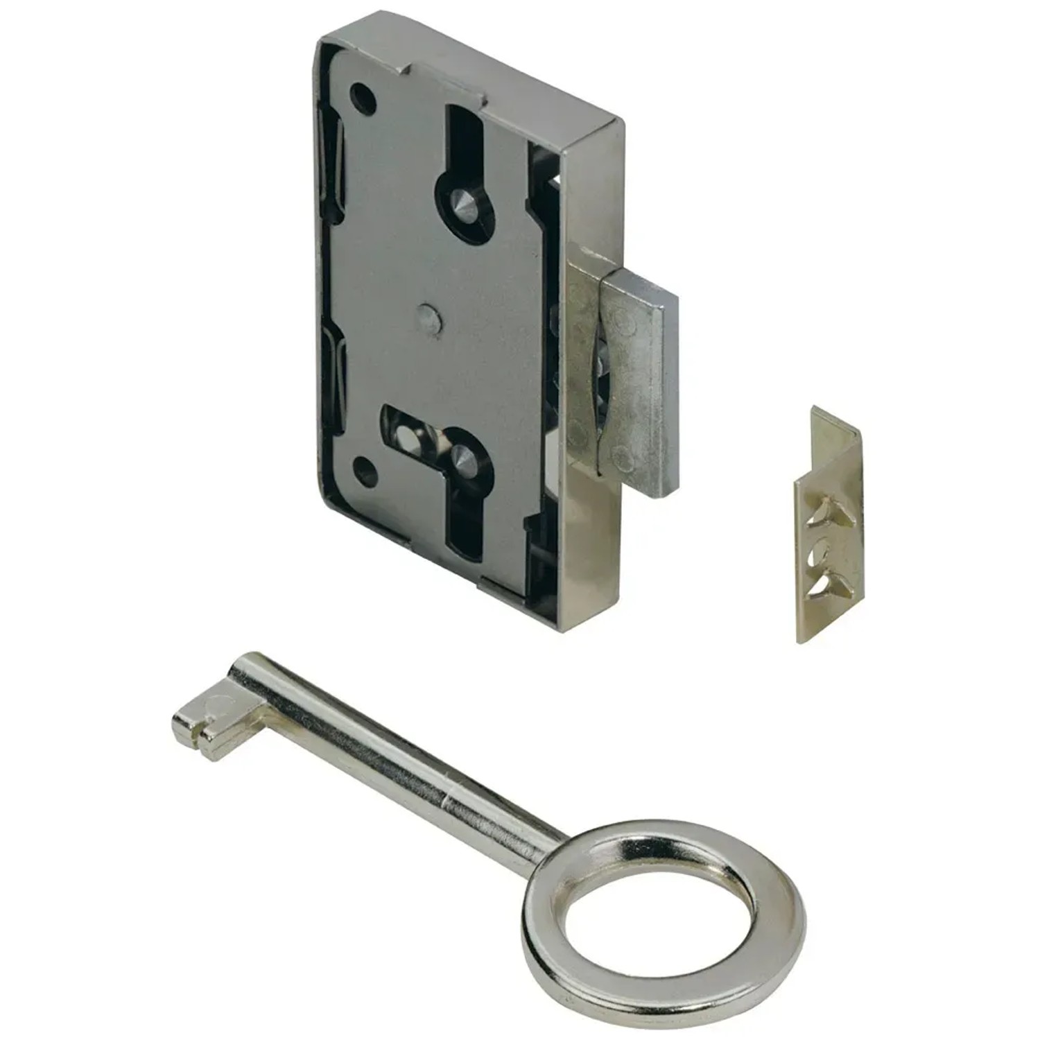 E-shop Hettich Zámok s drážkovanými zubami 60 mm x 53 mm x 8,7 mm pozinkovaná oceľ