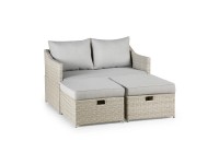 Zostava záhradného nábytku Double, umelý ratan, 3-dielna