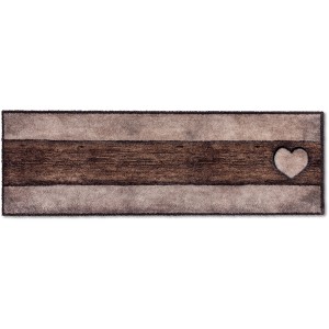 Čistiaca rohožka Astra Pure a Soft s dizajnom dreva a srdca, 50x150 cm. Vnútorná rohožka.