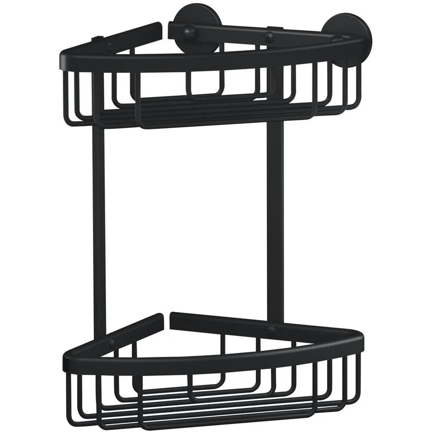 E-shop tesa Dvojposchodový rohový košík do sprchy Aluxx, matná čierna, 262x163x163 mm