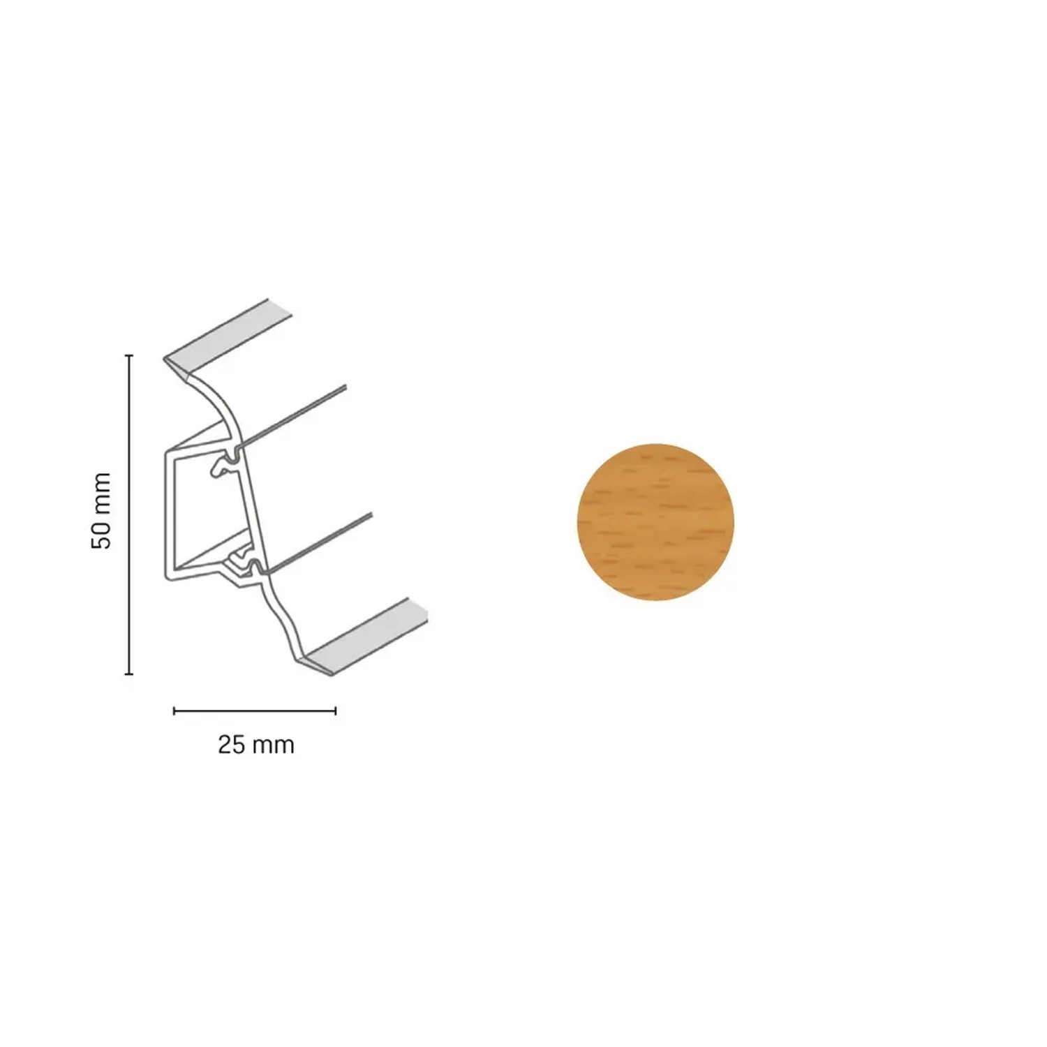 E-shop Döllken Profiles Lišta SLK 50 2087 buk žltý 50 x 25 x 2500 mm