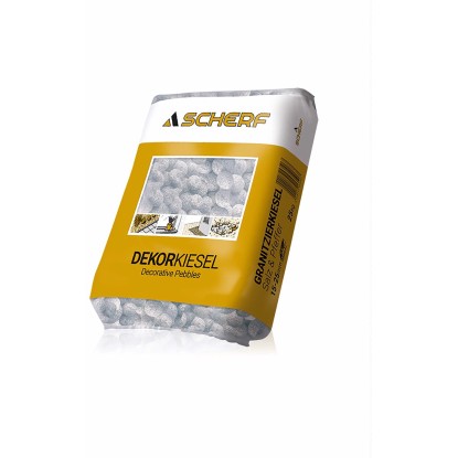 Vrece žulových okrasných kamienkov soľ a korenie, 15-25 mm, 25 kg. Okrasný štrk do záhrady a terénne úpravy.