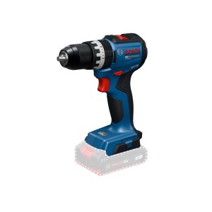 Modrý aku príklepový skrutkovač Bosch Professional GSB18V-52 s kovovým skľučovadlom. Kompaktné náradie bez batérie.