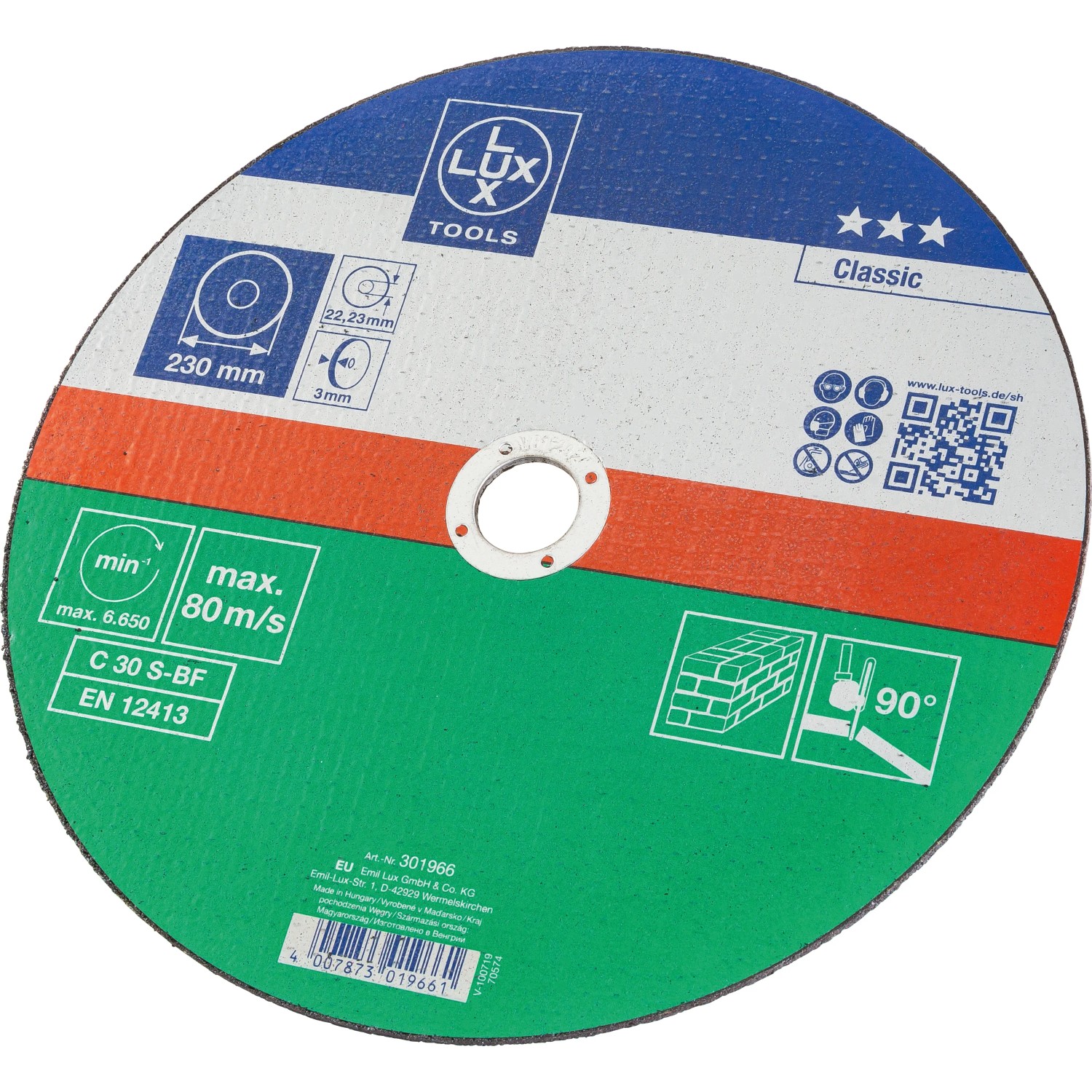 E-shop LUX-TOOLS Tkaninový brúsny kotúč Classic na kameň Ø 230 mm