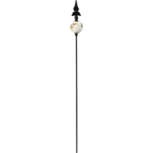 Záhradný kolík s keramickou guľou (71 cm) ako záhradná dekorácia s kvetinovým vzorom.