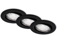 BRILONER Vstav. LED svietidlo matná čierna, GU10 5W 460lm 3000K pr. 86x70 mm 3ks