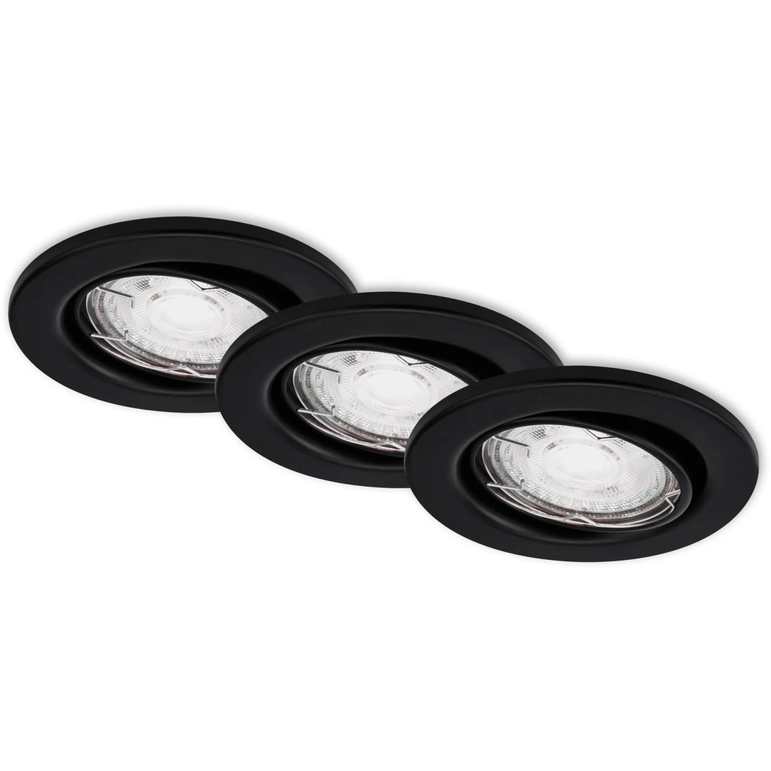 E-shop BRILONER Vstav. LED svietidlo matná čierna, GU10 5W 460lm 3000K pr. 86x70 mm 3ks