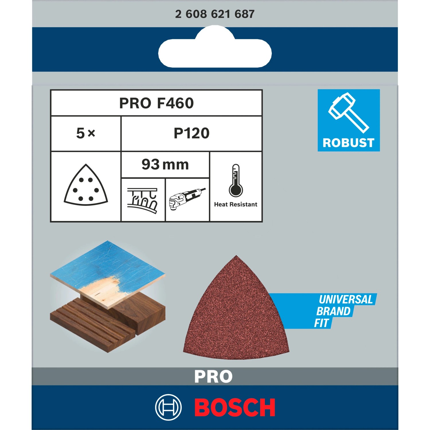 Bosch Brúsny list Delta F460 for Wood and Paint, zrnitosť 120, 5 ks