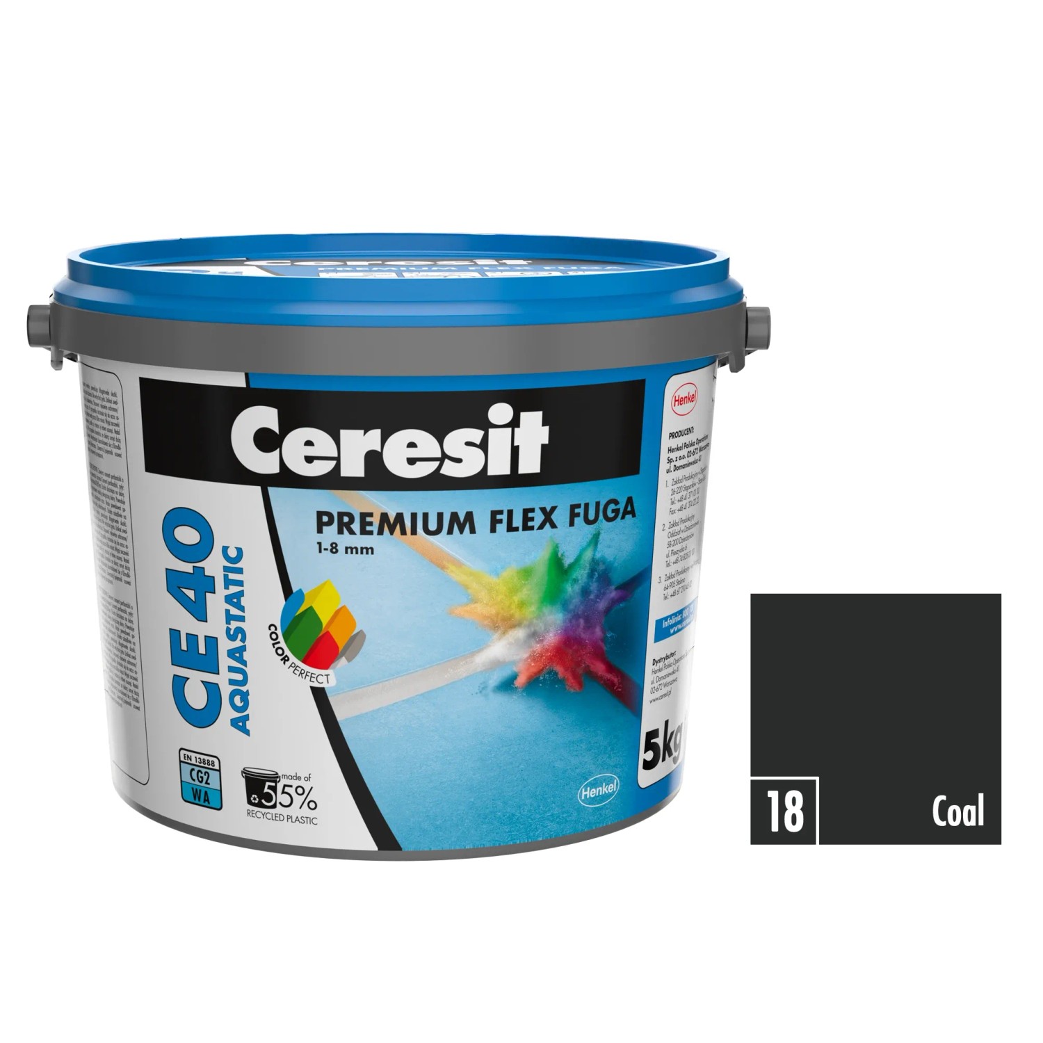 E-shop Ceresit Flexibilná škárovacia hmota CE 40 Aquastatic Coal, 5 kg