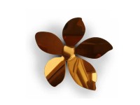 Crearreda Nástenná 3D dekorácia, bronzové kvety, 8 ks