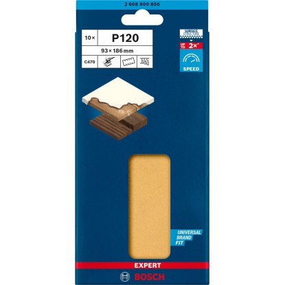 Brúsny papier Bosch Expert C470 K120 pre vibračnú brúsku, balenie 10 ks.