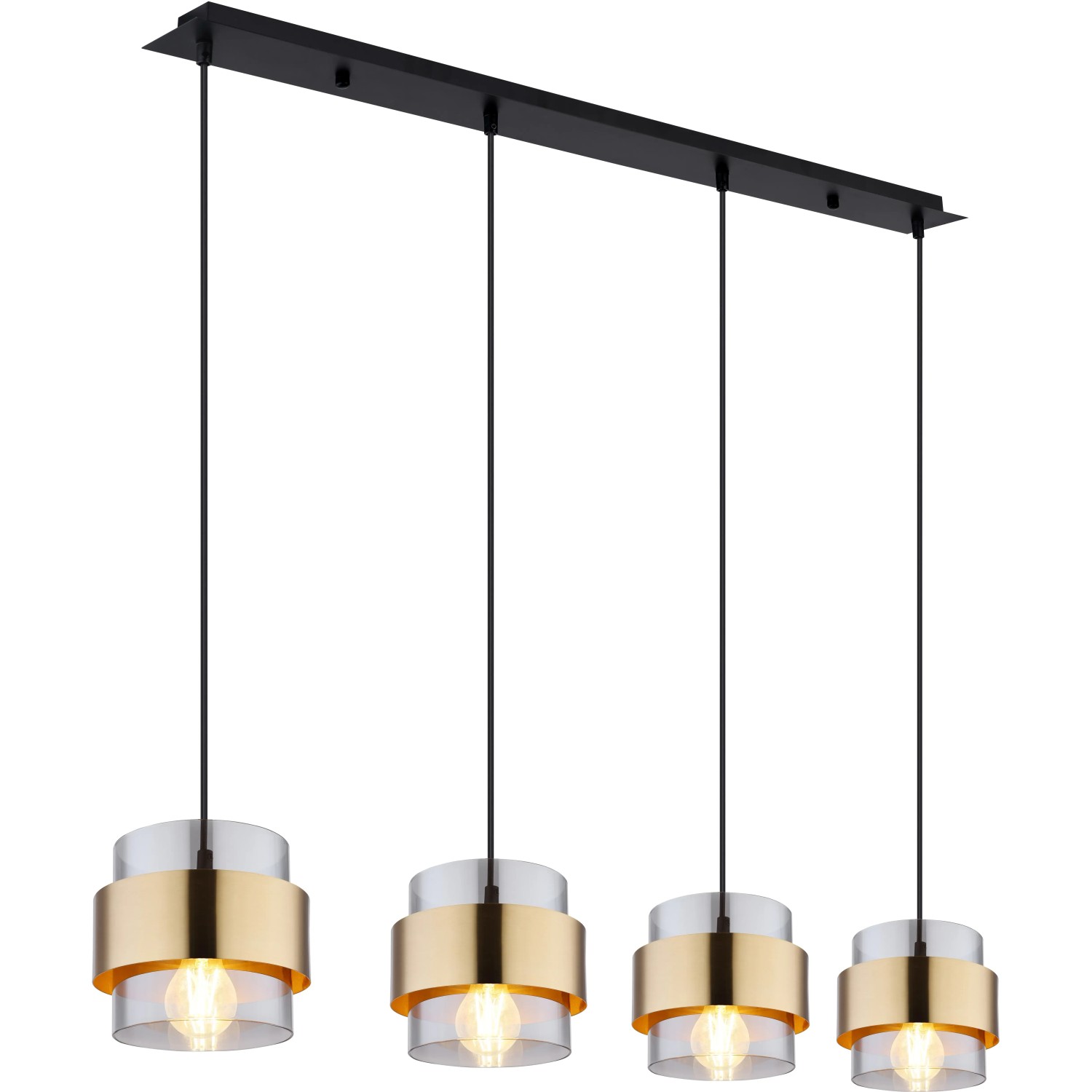E-shop GLOBO Závesné svietidlo MILLEY čierna E27 60 W 1110 x 180 x 1200 mm