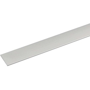 Plochá tyč Arcansas z eloxovaného hliníka, strieborná, 2 x 15 x 1000 mm.