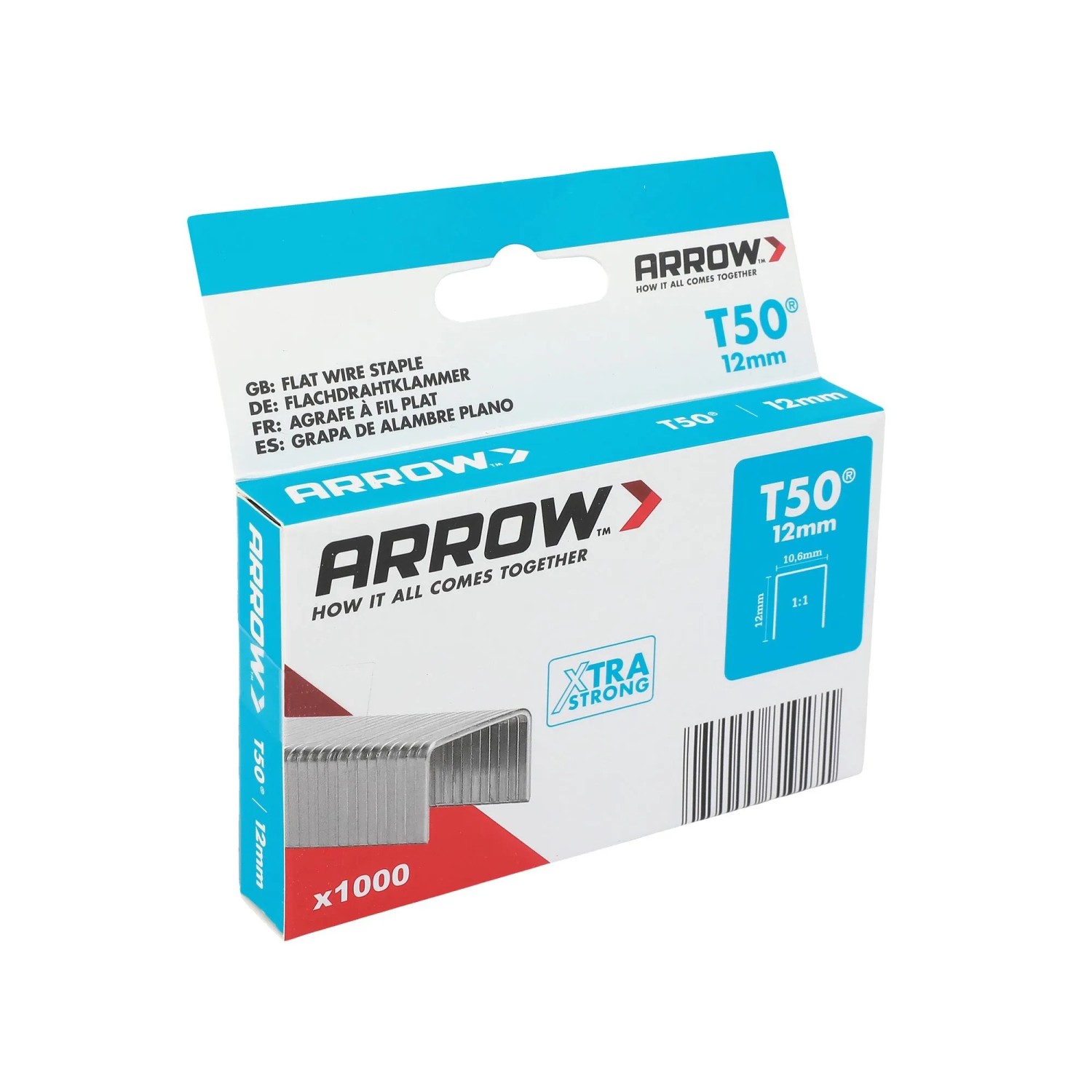 E-shop Arrow Drôtené sponky do sponkovačky T50, dĺžka 12 mm, 1000 ks