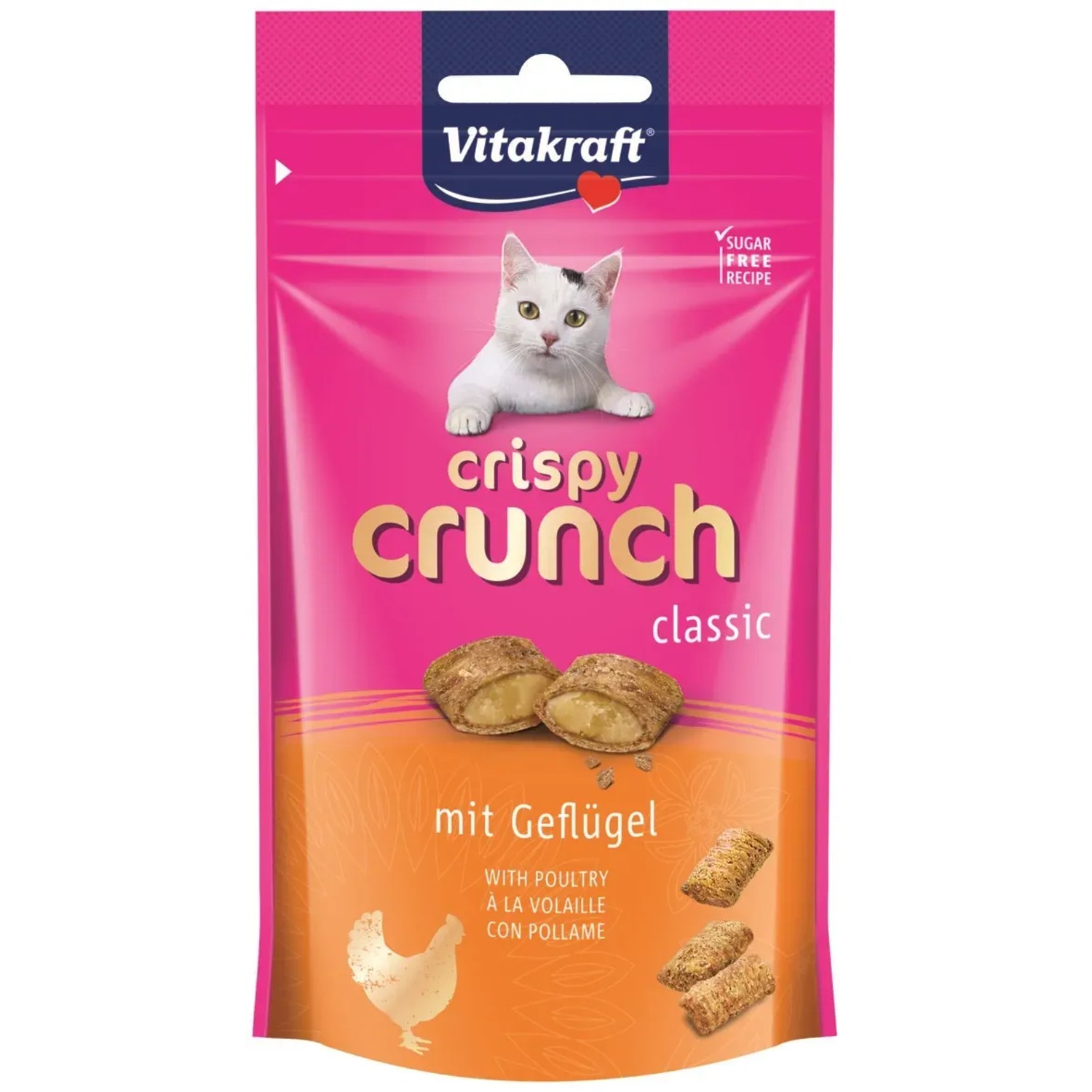 E-shop Vitakraft Pochúťka pre mačky Crispy Crunch Classic hydinové 60 g