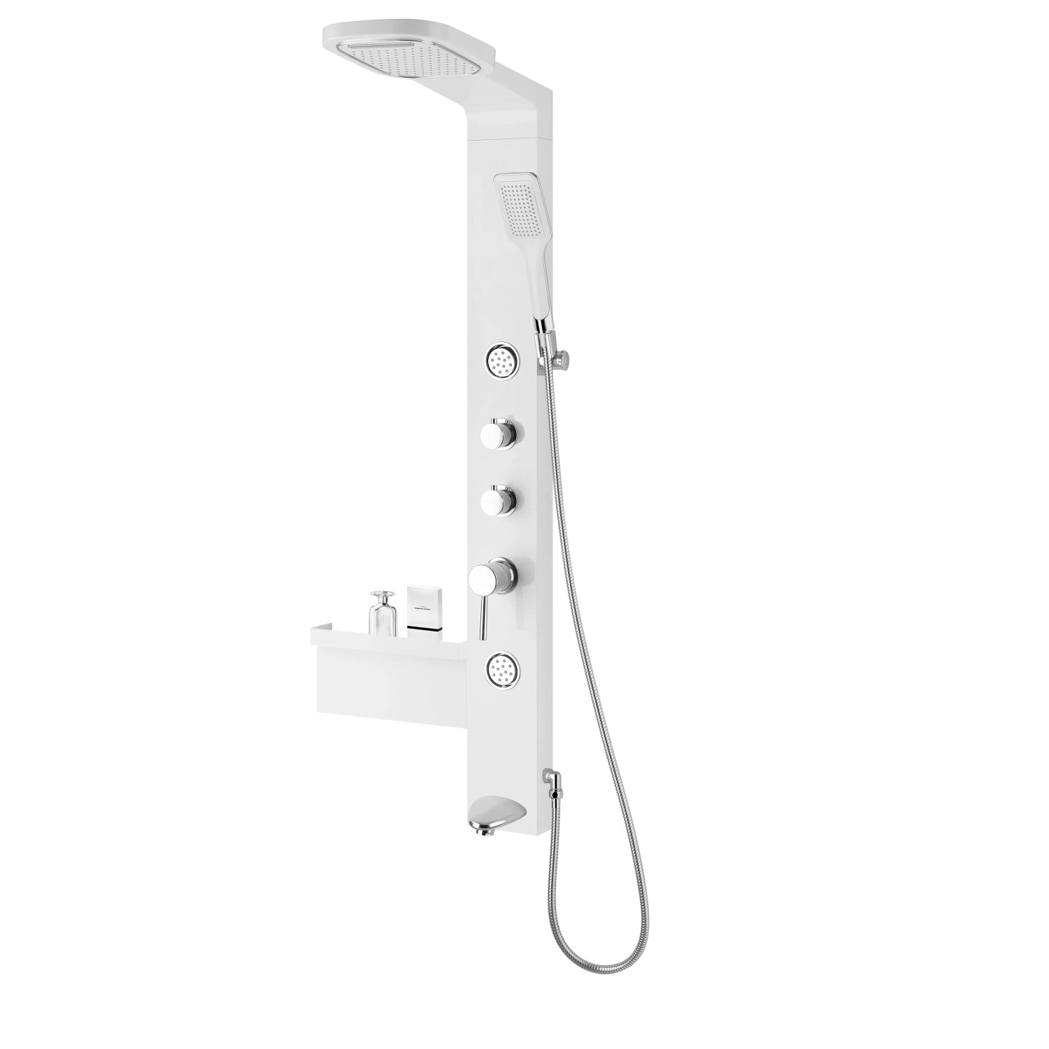 E-shop Sanotechnik Sprchový stĺp Ibiza strieborný 135,7 x 37,5 x 52 cm