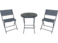 Zostava balkónového nábytku Rivadavia, oceľ, antracitová, 3dielna