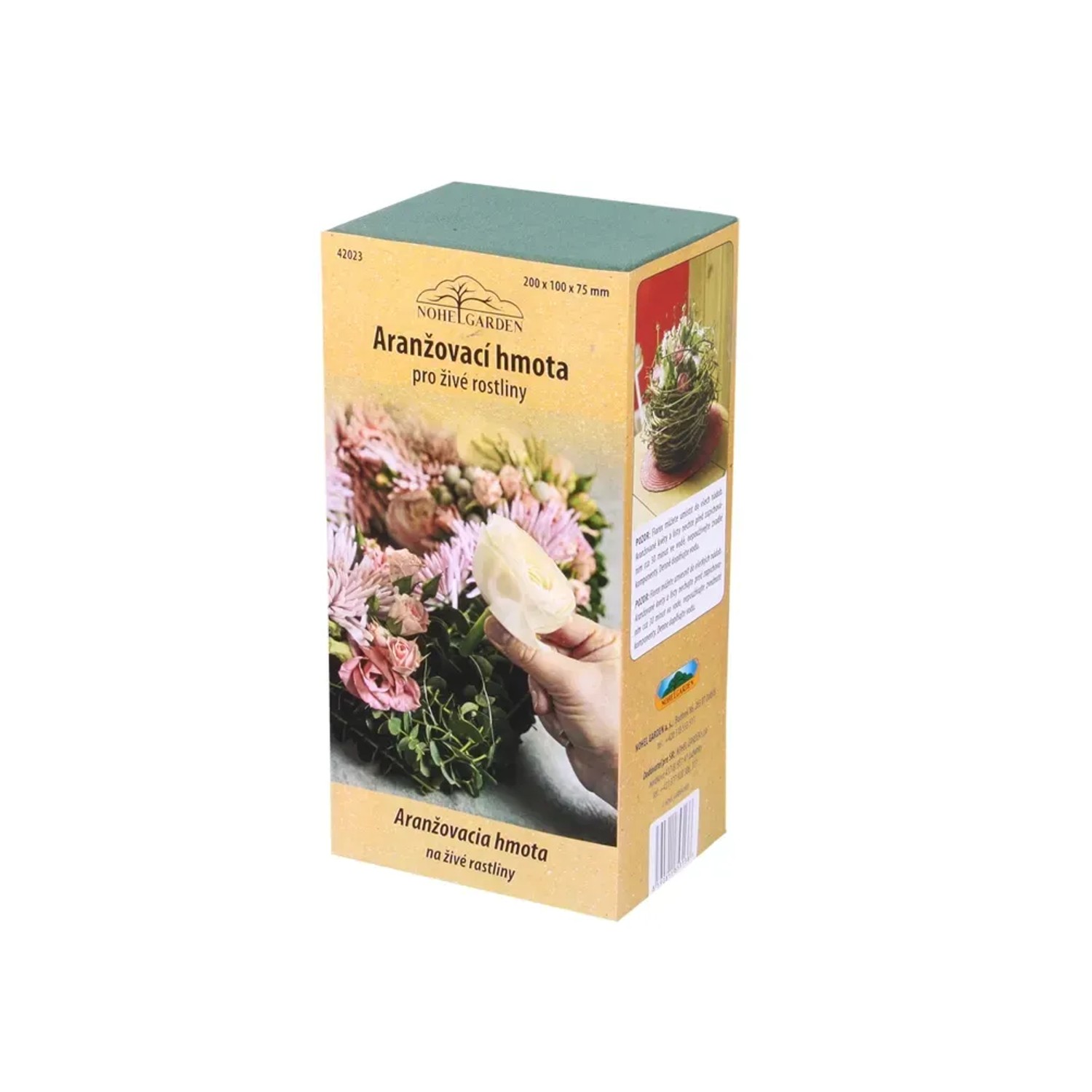 E-shop NOHEL GARDEN Aranžovacia hmota pre živé rastliny OASIS FLOREX zelená 20x10x7,5cm