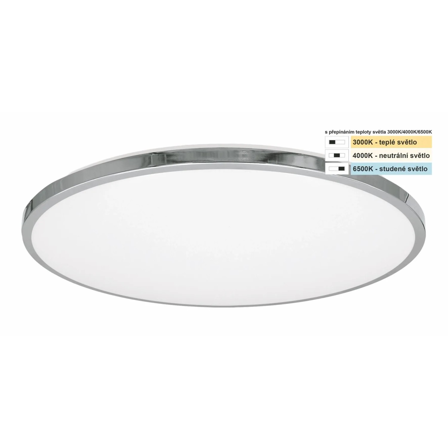 E-shop Top Light Kúpeľňové stropné LED svietidlo Silver KL CCT 24W IP44 2400lm pr. 39cm
