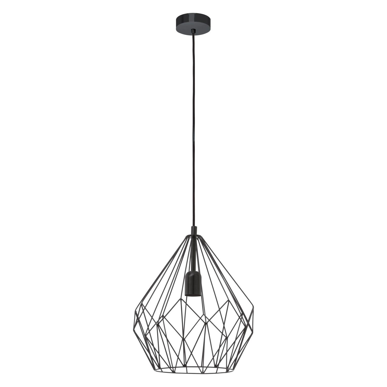E-shop EGLO Závesné svietidlo CARLTON čierne pre 1 x E27 max. 60 W, pr. 31 x 110 cm