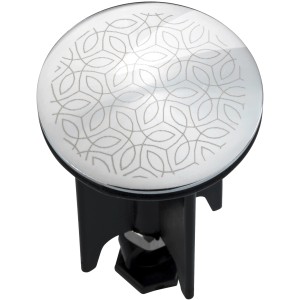 Wenko zátka odtoku Pluggy Mod. Mantra s laserovým gravírovaním, chróm/čierna.