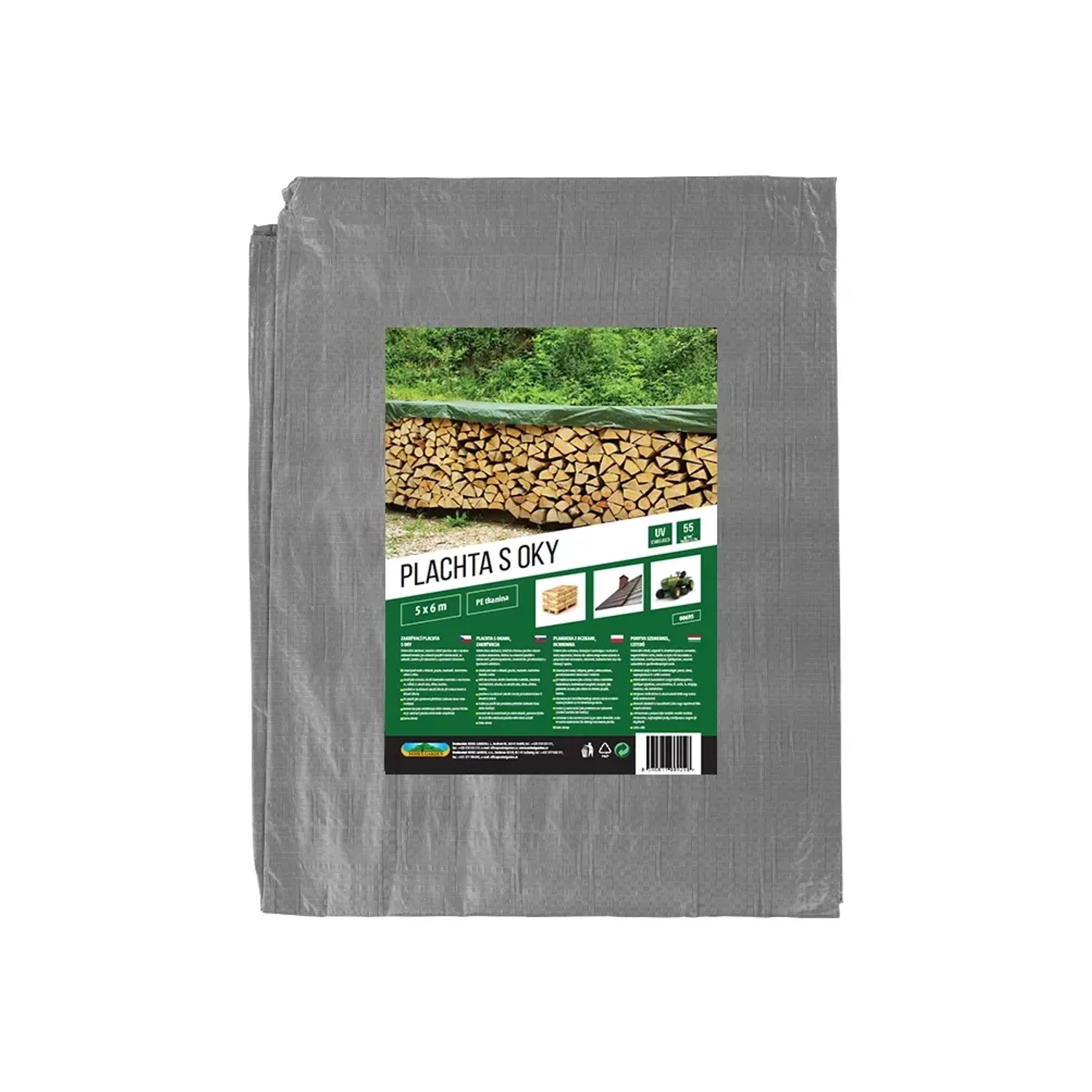 E-shop NOHEL GARDEN Plachta s okami kašírovaná zelená 55 g, 5 x 6 m