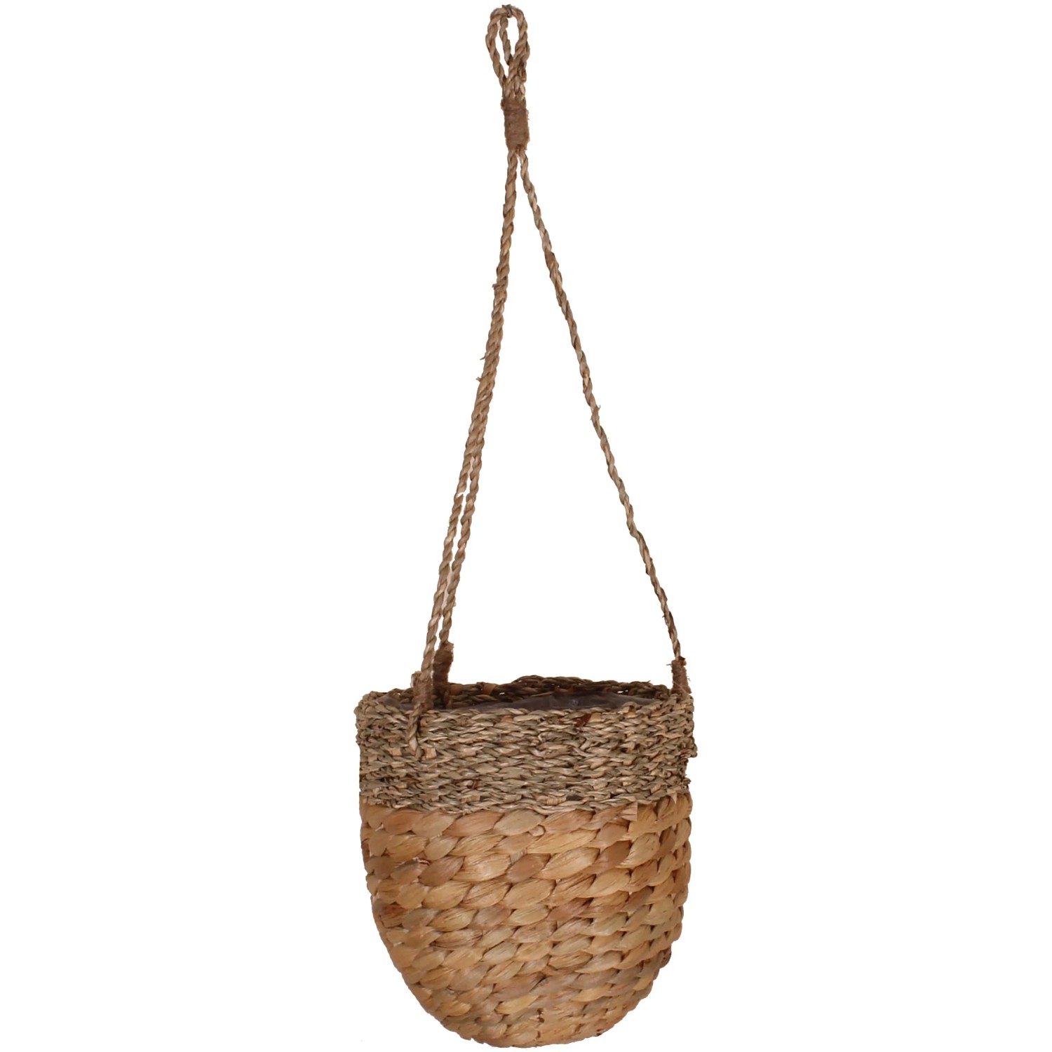 E-shop Závesný kvetináč z morské trávy s polyetylénovým vreckom, pr. 16 x 15 cm
