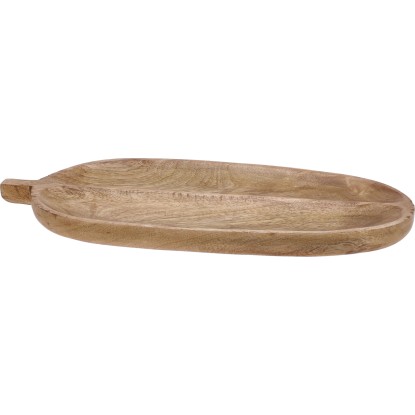 Koopman Podnos z mangového dreva v tvare listu 18 x 40 x 2,7 cm