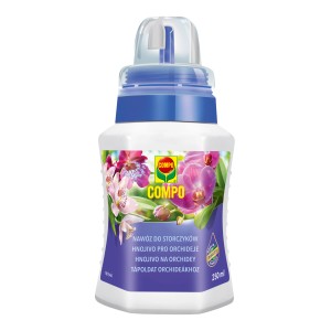 Fľaša Compo hnojiva pre orchidey 250 ml pre nádherné kvety a zdravý rast.