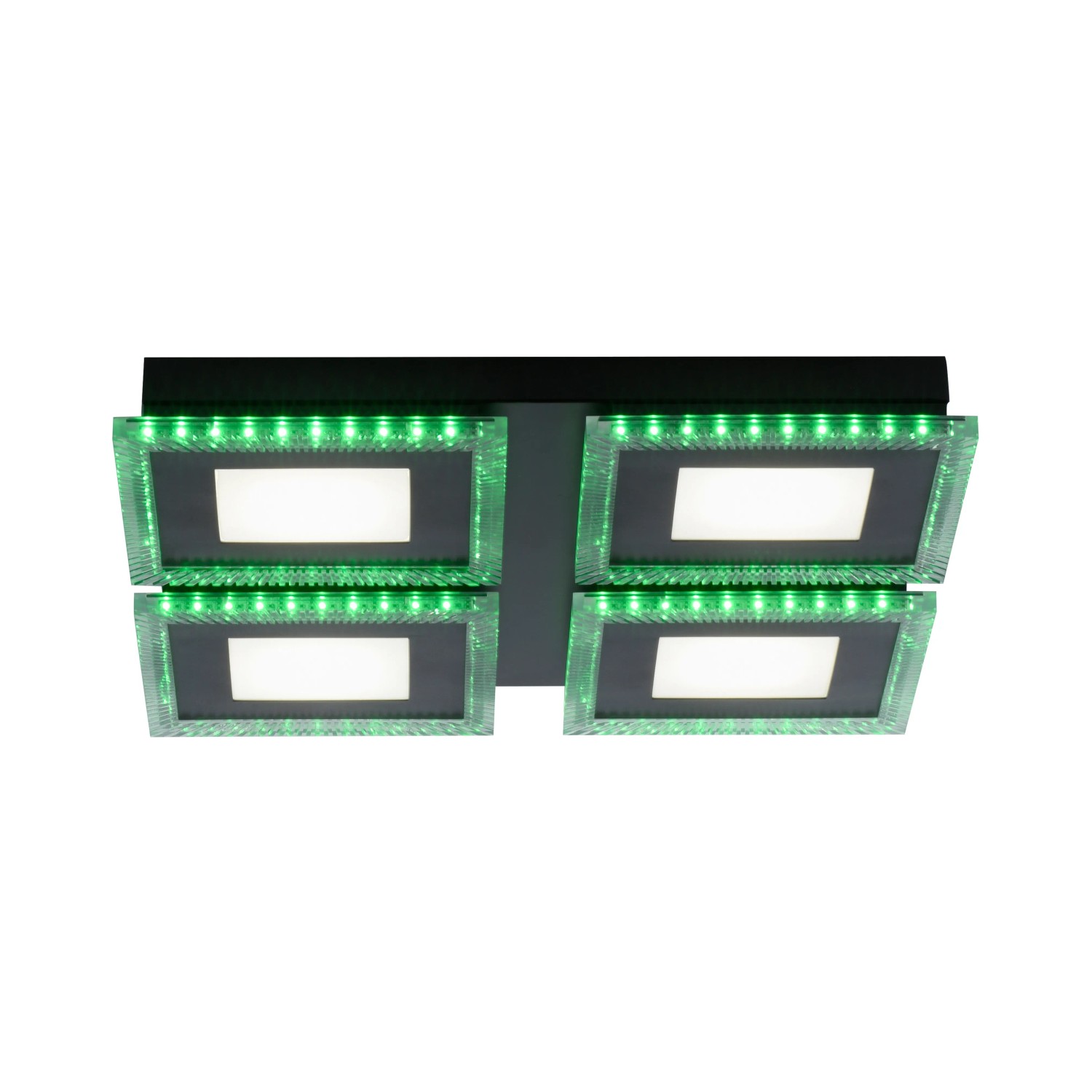 E-shop Just Light Stropné LED svietidlo Acri, 2700-5000K+RGB, čierna, 44 x 44 cm